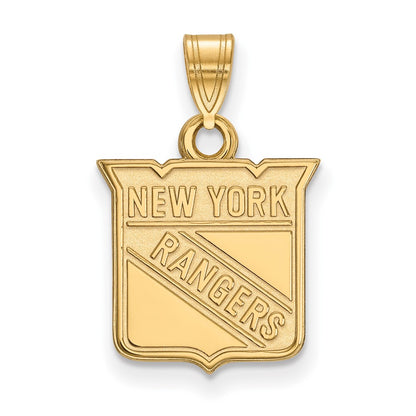 14K Yellow Gold Nhl Logoart New York Rangers Small Pendant