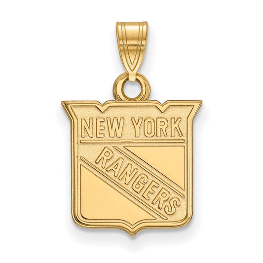 14K Yellow Gold Nhl Logoart New York Rangers Small Pendant