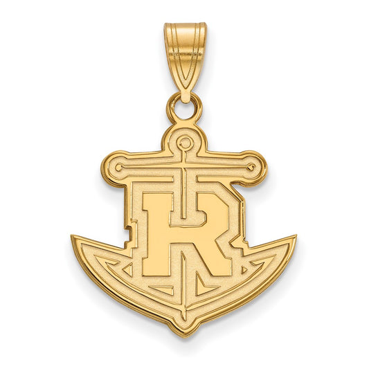 Gold Plated Sterling Silver Logoart Rollins College Anchor Large Pendant