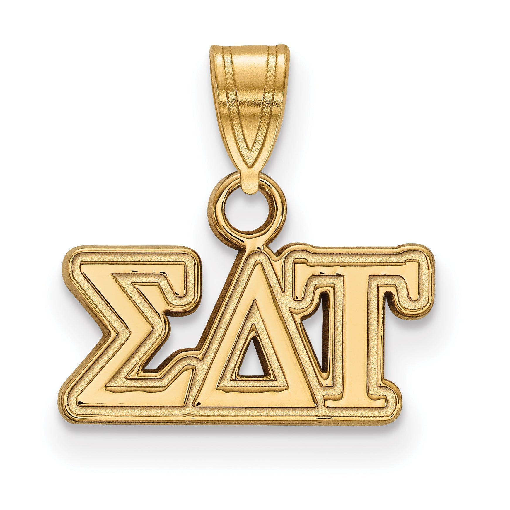 Gold Plated Sterling Silver Logoart Sigma Delta Tau Sorority Greek Letters Small Pendant