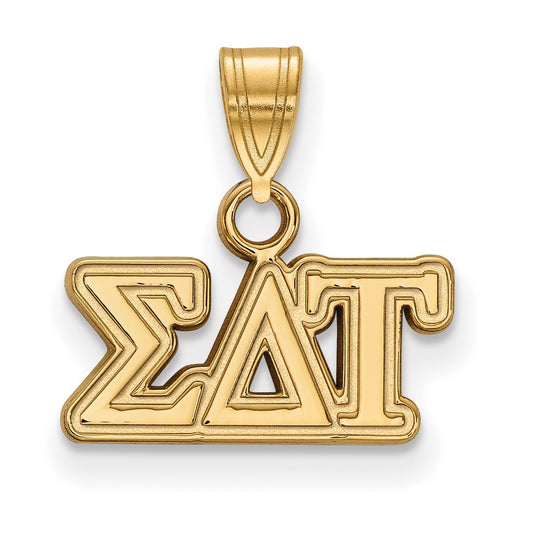 Gold Plated Sterling Silver Logoart Sigma Delta Tau Sorority Greek Letters Small Pendant