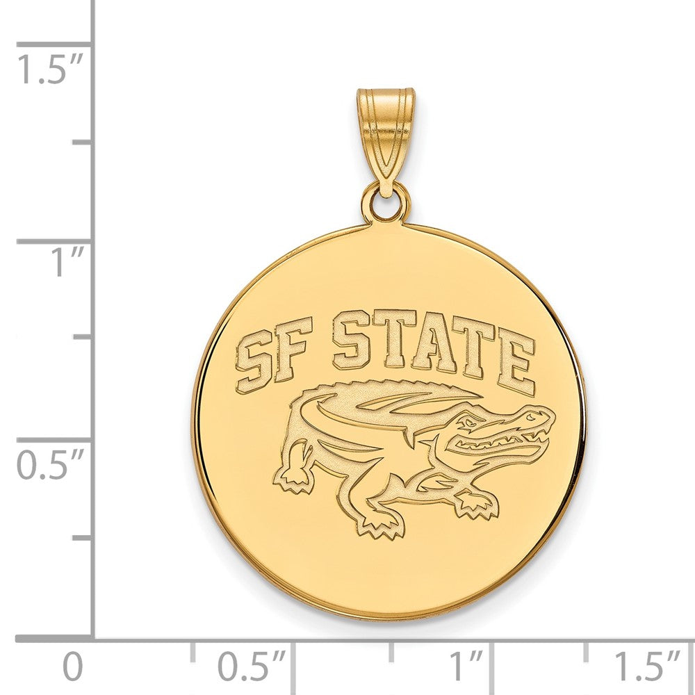 14K Yellow Gold Logoart San Francisco State University Extra Large Disc Pendant