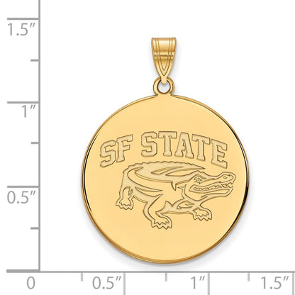 14K Yellow Gold Logoart San Francisco State University Extra Large Disc Pendant