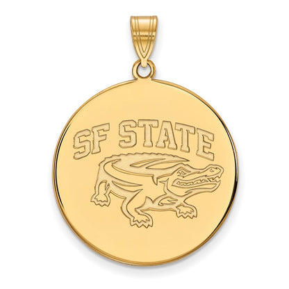 10K Yellow Gold Logoart San Francisco State University Extra Large Disc Pendant