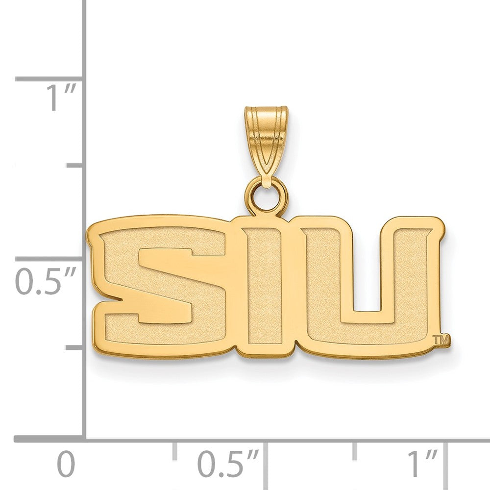 Gold Plated Sterling Silver Logoart Southern Illinois University S I U Small Pendant