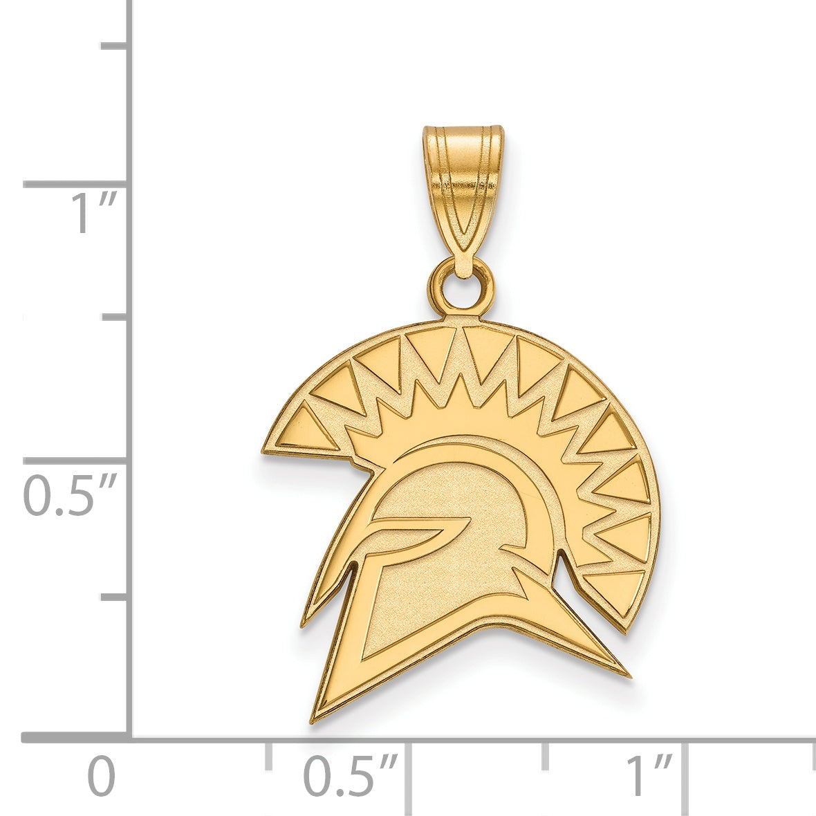 Gold Plated Sterling Silver Logoart San Jose State University Spartan Large Pendant