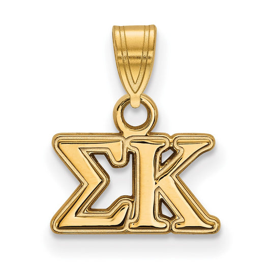 Gold Plated Sterling Silver Logoart Sigma Kappa Sorority Greek Letters Small Pendant