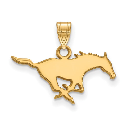 10K Yellow Gold Logoart Southern Methodist University Mustang Small Pendant