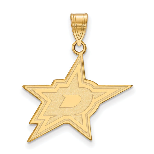 Gold Plated Sterling Silver Nhl Logoart Dallas Stars Large Pendant