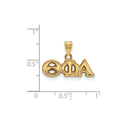 Gold Plated Sterling Silver Logoart Theta Phi Alpha Sorority Greek Letters Small Pendant