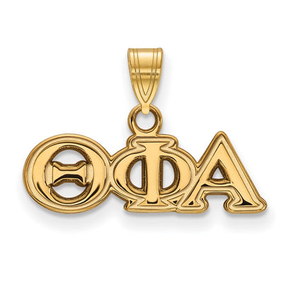 Gold Plated Sterling Silver Logoart Theta Phi Alpha Sorority Greek Letters Small Pendant