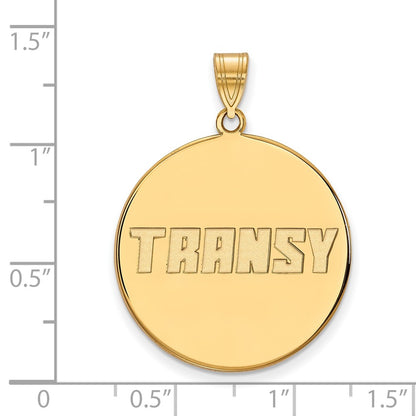 10K Yellow Gold Logoart Transylvania University Extra Large Disc Pendant