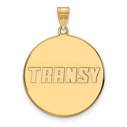 Gold Plated Sterling Silver Logoart Transylvania University Extra Large Disc Pendant