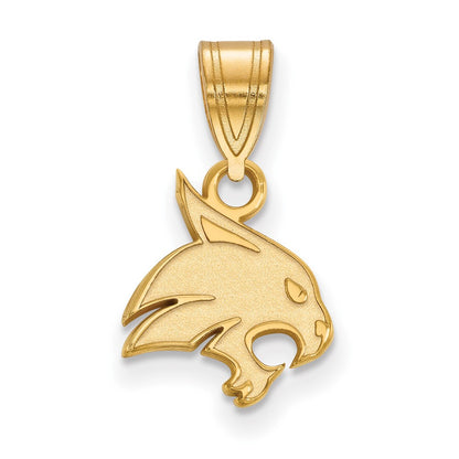 10K Yellow Gold Logoart Texas State University Bobcat Small Pendant