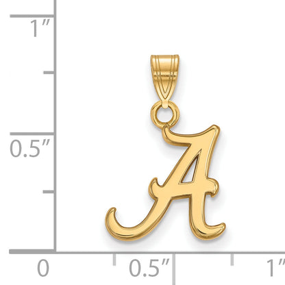 Gold Plated Sterling Silver Logoart University Of Alabama Letter A Small Pendant
