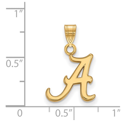 10K Yellow Gold Logoart University Of Alabama Letter A Small Pendant