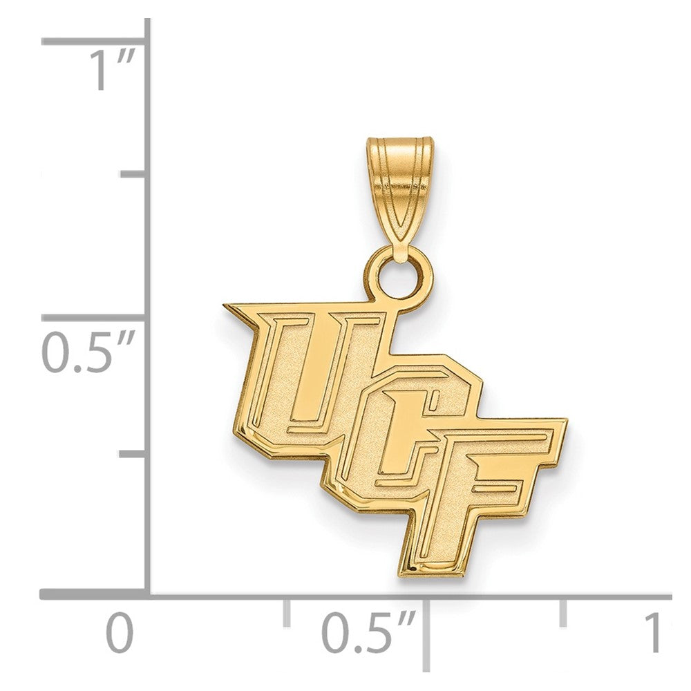 Gold Plated Sterling Silver Logoart University Of Central Florida U C F Small Pendant