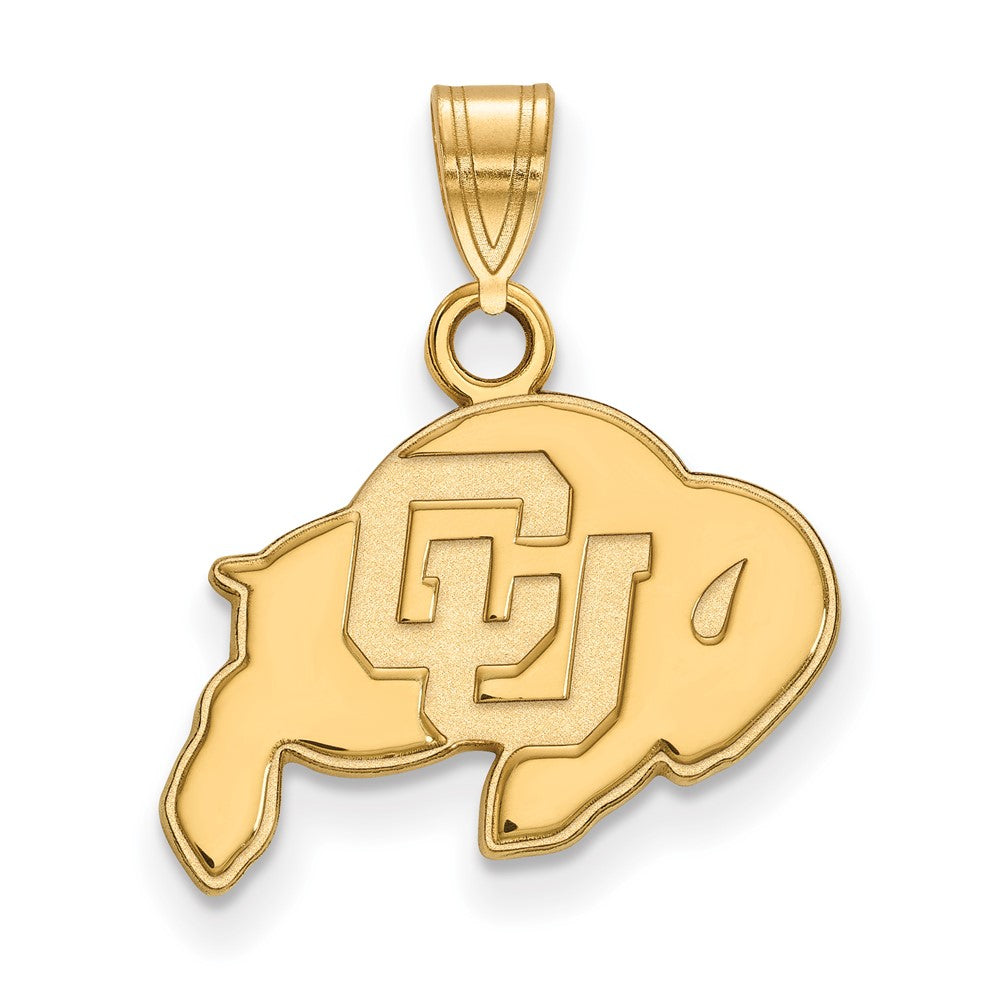 Gold Plated Sterling Silver Logoart University Of Colorado Buffalo Small Pendant