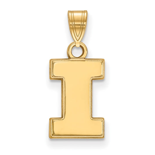 14K Yellow Gold Logoart University Of Illinois Letter I Small Pendant