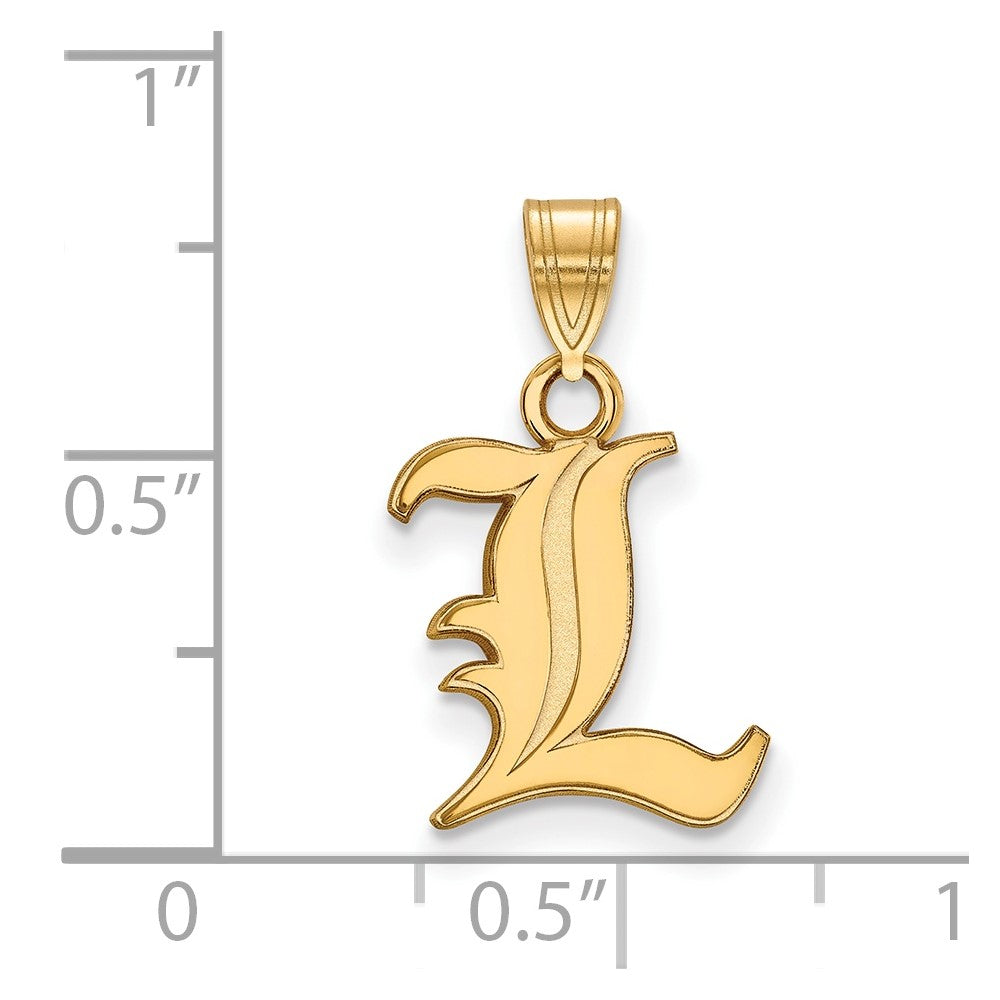10K Yellow Gold Logoart University Of Louisville Letter L Small Pendant