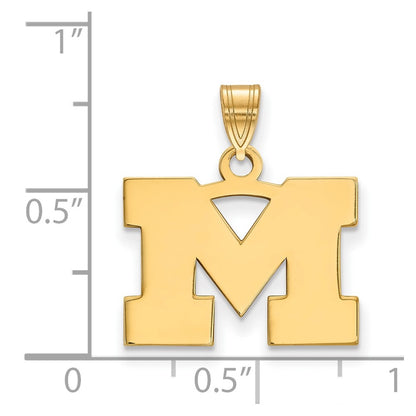 14K Yellow Gold Logoart University Of Michigan Letter M Small Pendant