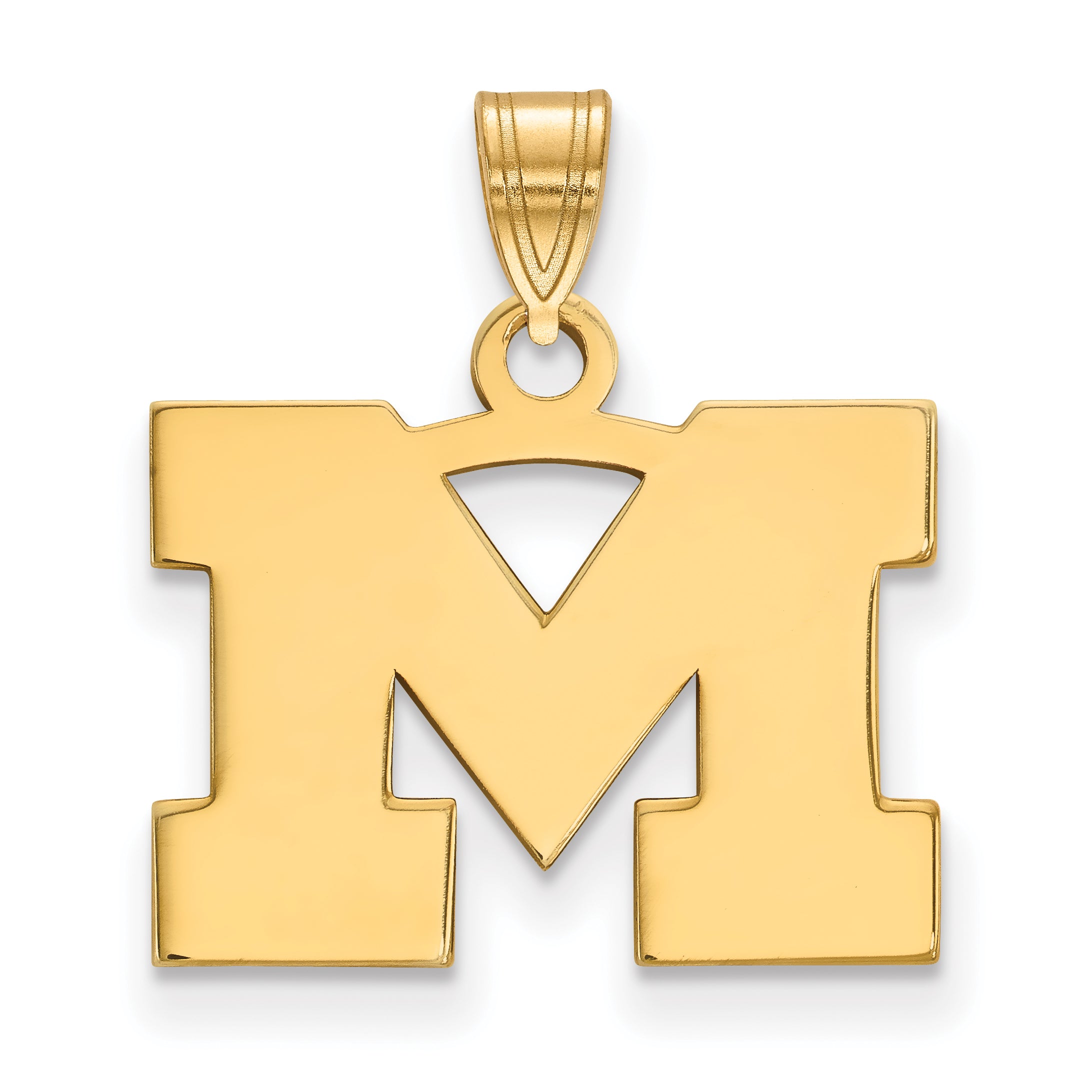 Gold Plated Sterling Silver Logoart University Of Michigan Letter M Small Pendant