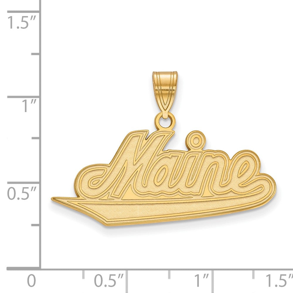 10K Yellow Gold Logoart University Of Maine Large Pendant