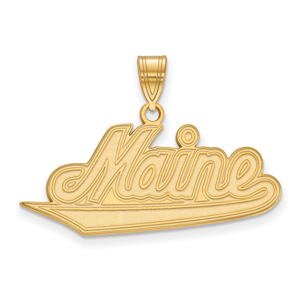 Gold Plated Sterling Silver Logoart University Of Maine Large Pendant