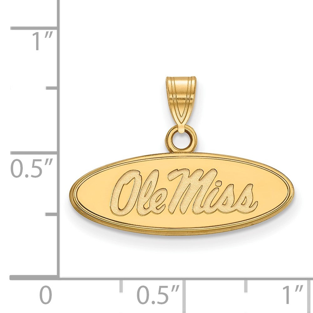 10K Yellow Gold Logoart University Of Mississippi Ole Miss Small Oval Pendant