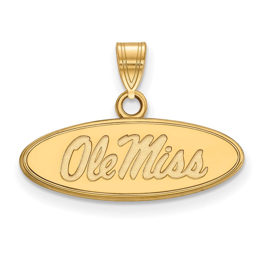14K Yellow Gold Logoart University Of Mississippi Ole Miss Small Oval Pendant