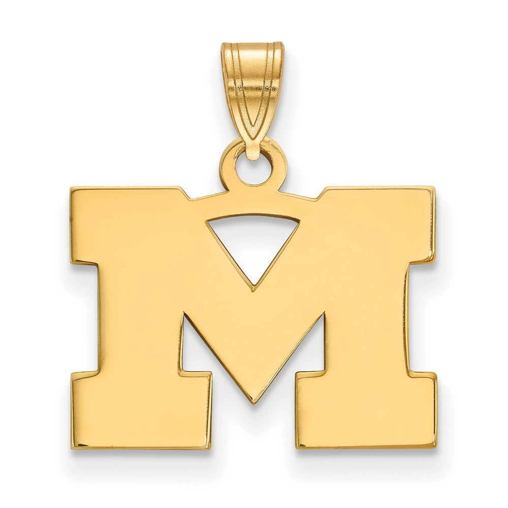 10K Yellow Gold Logoart University Of Michigan Letter M Small Pendant