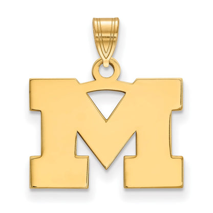10K Yellow Gold Logoart University Of Michigan Letter M Small Pendant