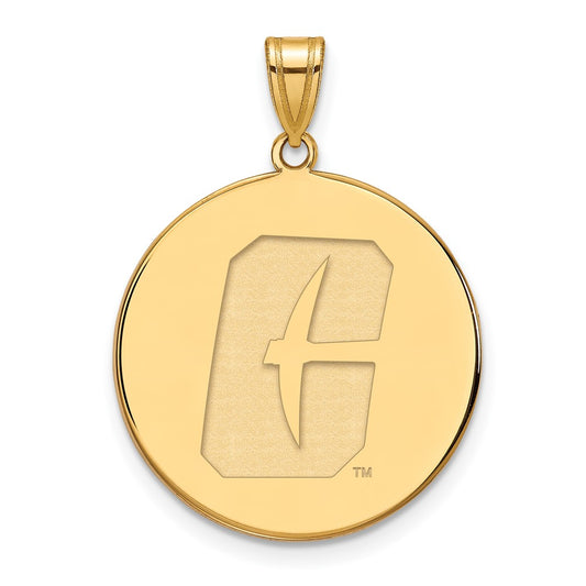 10K Yellow Gold Logoart University Of North Carolina At Charlotte 49Ers Extra Large Disc Pendant