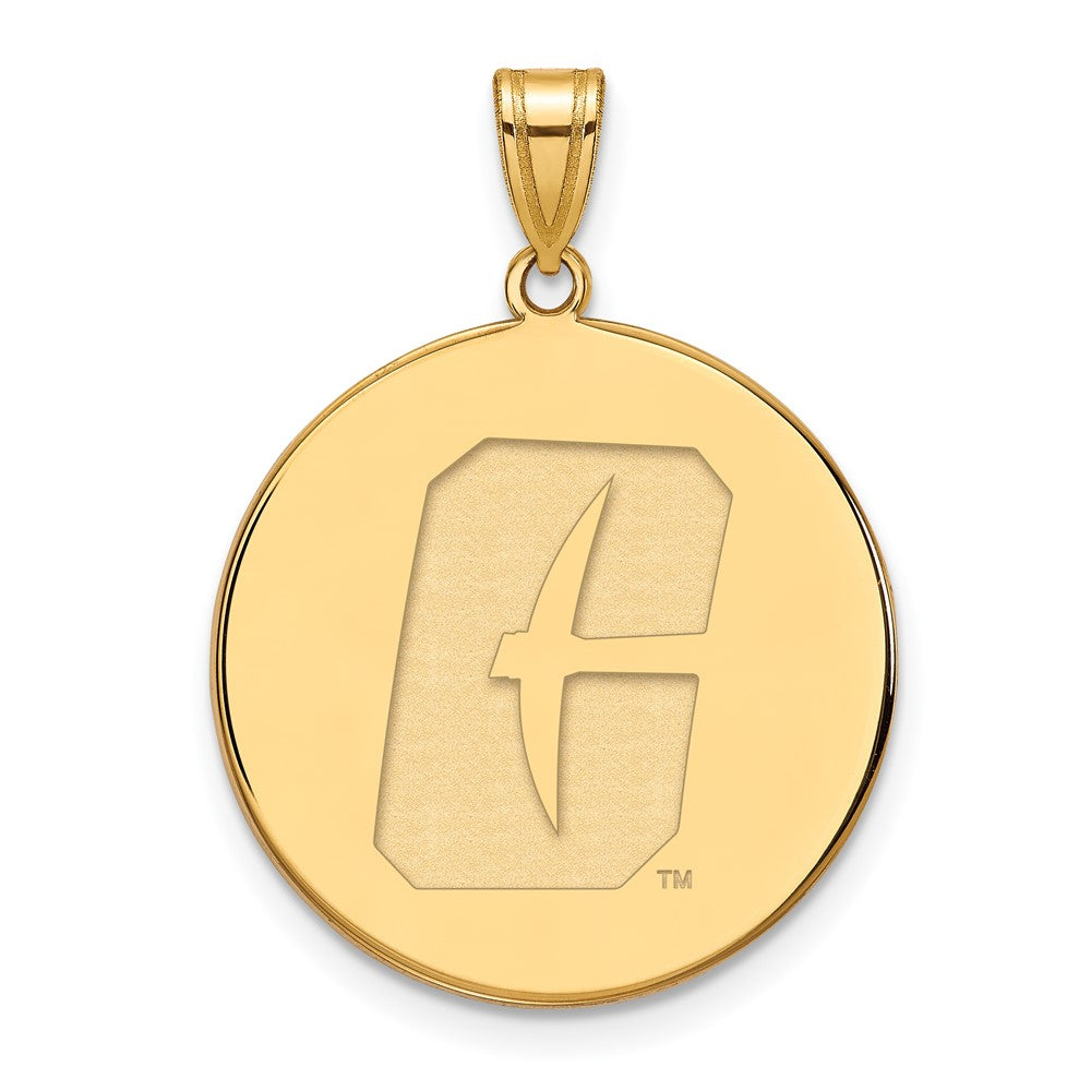 14K Yellow Gold Logoart University Of North Carolina At Charlotte 49Ers Extra Large Disc Pendant
