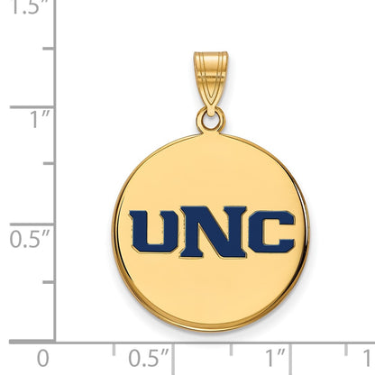 Gold Plated Sterling Silver Logoart U Of Northern Colorado N C Large Enameled Disc Pendant