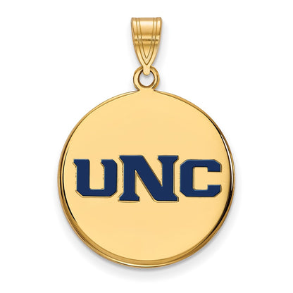 Gold Plated Sterling Silver Logoart U Of Northern Colorado N C Large Enameled Disc Pendant