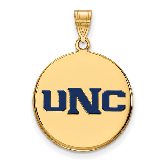 Gold Plated Sterling Silver Logoart U Of Northern Colorado N C Large Enameled Disc Pendant