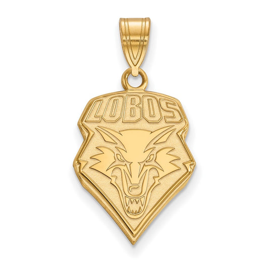 14K Yellow Gold Logoart University Of New Mexico Lobos Large Pendant