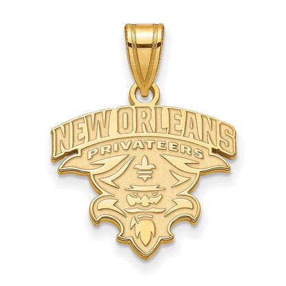 10K Yellow Gold Logoart University Of New Orleans U N O Medium Pendant