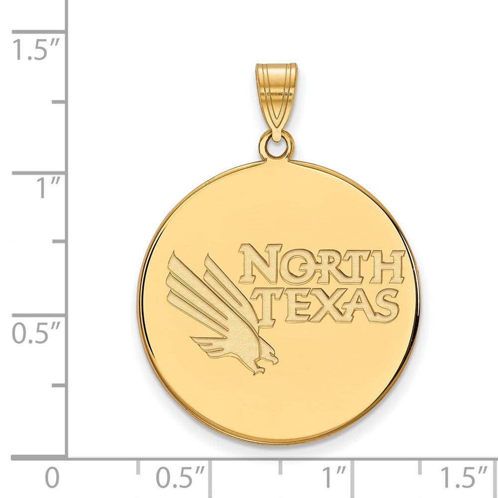 10K Yellow Gold Logoart University Of North Texas Extra Large Disc Pendant