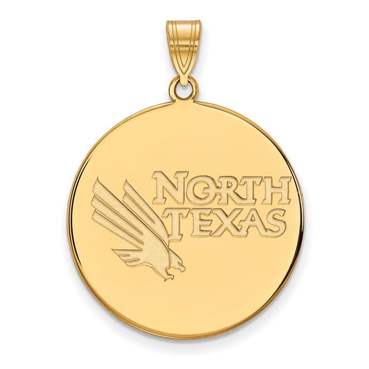 10K Yellow Gold Logoart University Of North Texas Extra Large Disc Pendant