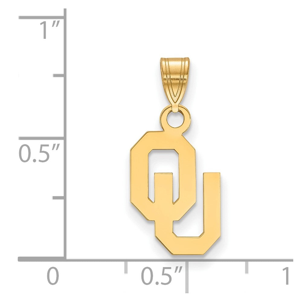 10K Yellow Gold Logoart University Of Oklahoma O U Small Pendant
