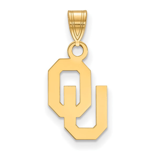 14K Yellow Gold Logoart University Of Oklahoma O U Small Pendant