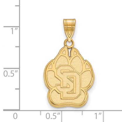 10K Yellow Gold Logoart University Of South Dakota Large Pendant