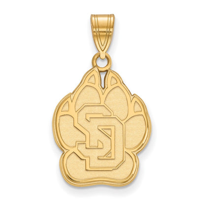 14K Yellow Gold Logoart University Of South Dakota Large Pendant