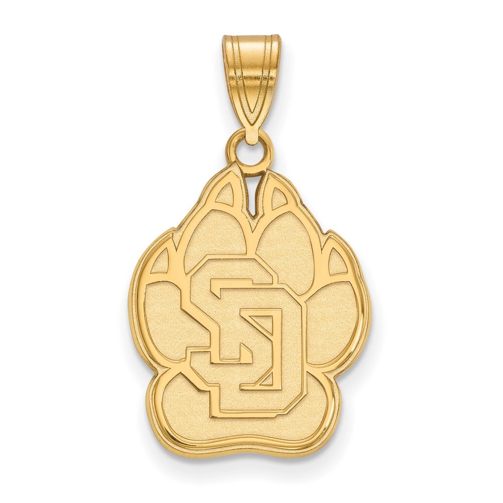 Gold Plated Sterling Silver Logoart University Of South Dakota Large Pendant