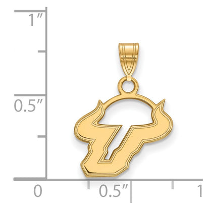 14K Yellow Gold Logoart University Of South Florida Bull Small Pendant