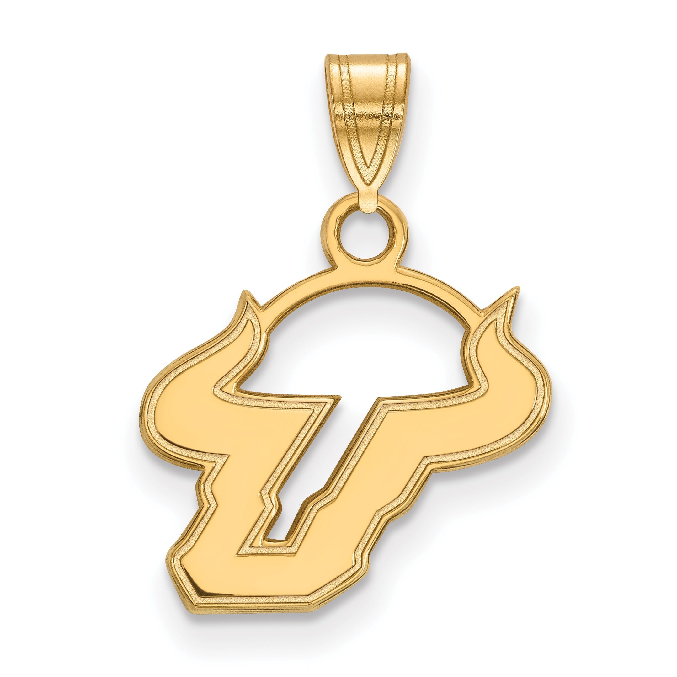 Gold Plated Sterling Silver Logoart University Of South Florida Bull Small Pendant
