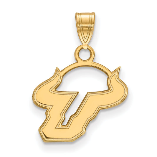 Gold Plated Sterling Silver Logoart University Of South Florida Bull Small Pendant