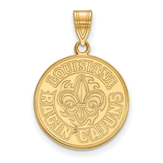 10K Yellow Gold Logoart University Of Louisiana At Lafayette Large Pendant